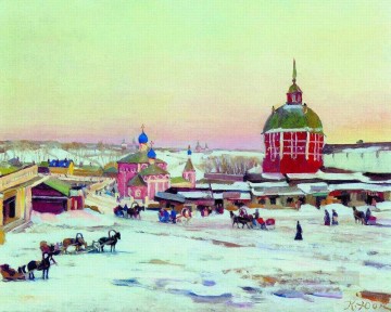 風景 Painting - ザゴルスク市場広場 1943年 コンスタンティン・ユオンの街並み 都市の風景